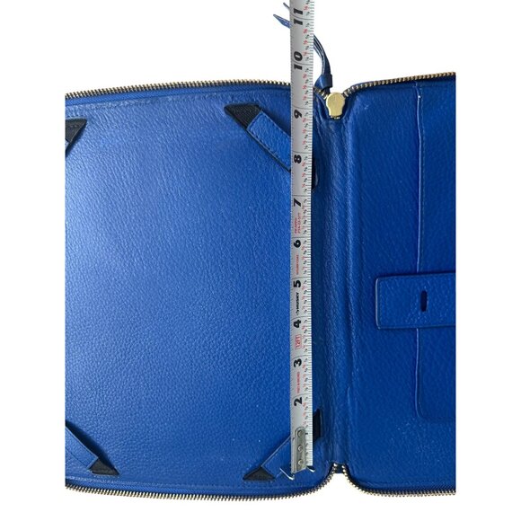 DVF Diane Von Furstenberg Blue Pebble Leather Ipad Cover Case - Picture 6 of 9